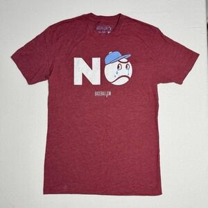 Baseballism No Crying In Baseball Tshirt Men's Size Small Maroon Blue Athletic